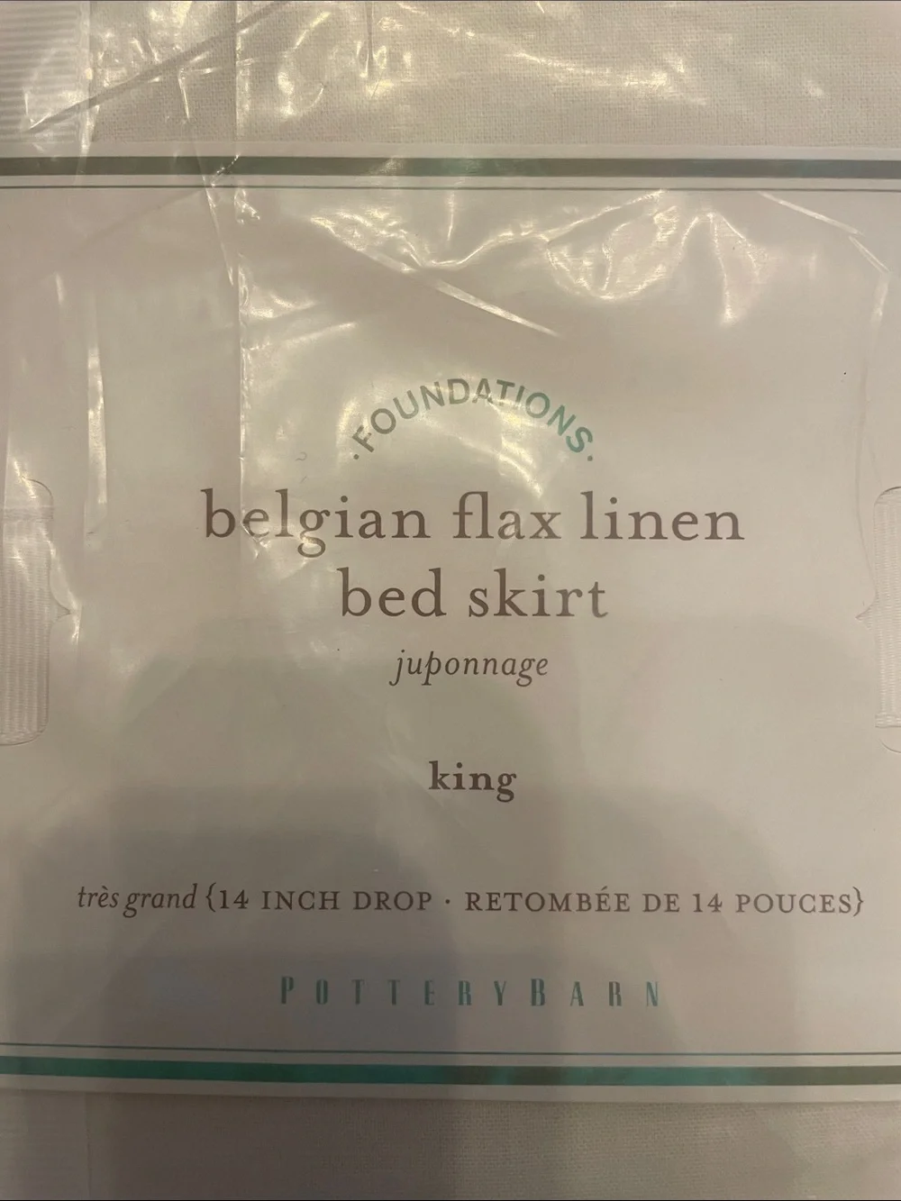 Pottery Barn Belgian Flax Linen Bed Skirt - White